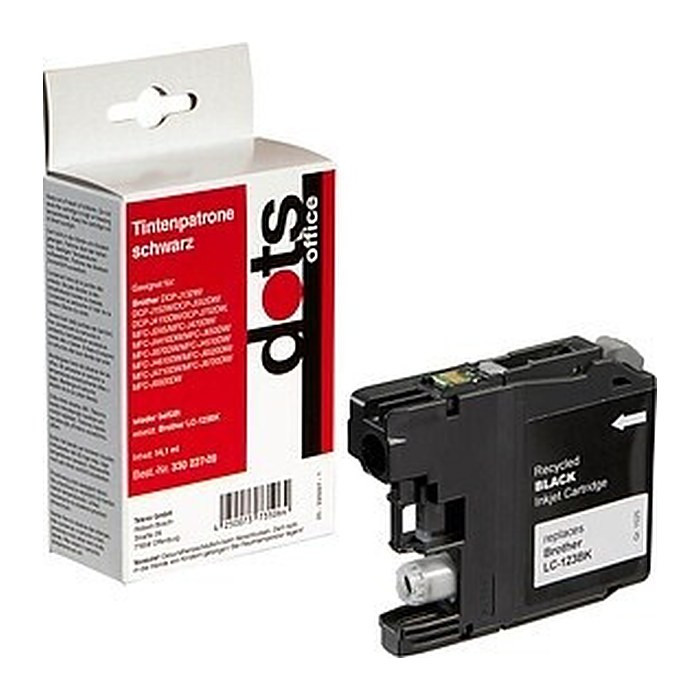 dots  schwarz Druckerpatrone kompatibel zu brother LC-123BK