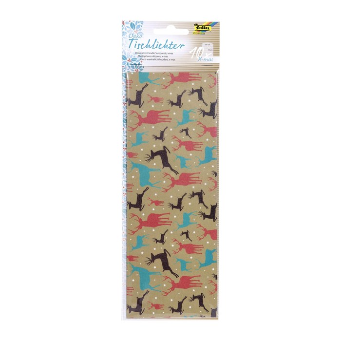 folia Transparentpapier Tischlichter X-Mas 10,0 x 27,0 cm 115 g/qm, 10 Blatt