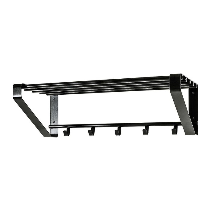 HAKU Möbel Wandgarderobe 32502 schwarz Metall 5 Haken 65,0 x 20,0 cm, 1 St.