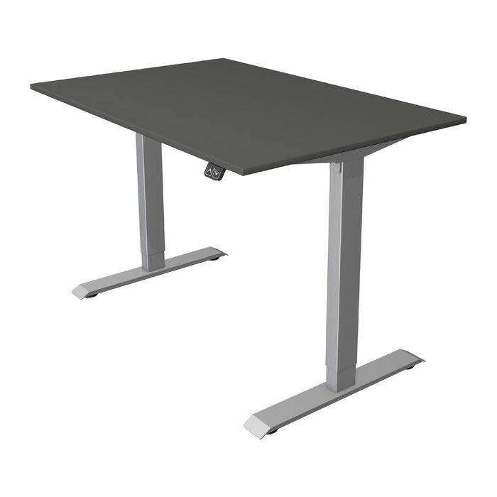 Kerkmann Move 1 elektrisch höhenverstellbarer Schreibtisch ahorn rechteckig, T-Fuß-Gestell silber 120,0 x 80,0 cm