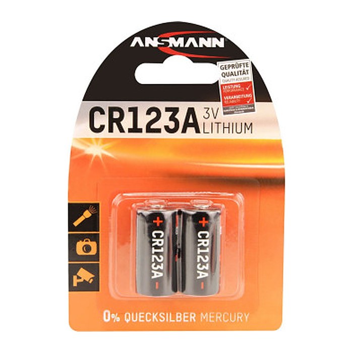 ANSMANN Batterien CR123A Lithium Fotobatterie 3,0 V, 2 St.