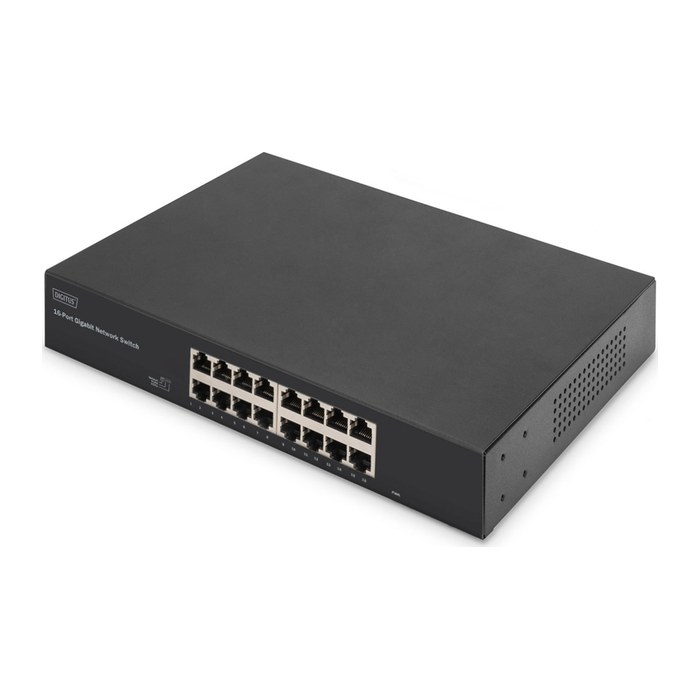 DIGITUS Switch 16-Port Gigabit, 19" unmanaged schwarz