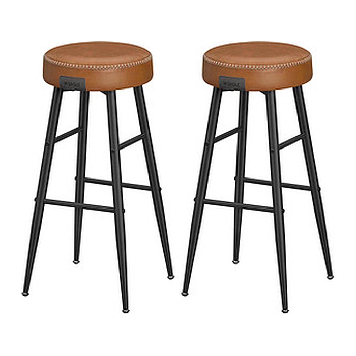VASAGLE Barhocker LBC090K01 braun Kunstleder, 2 St.