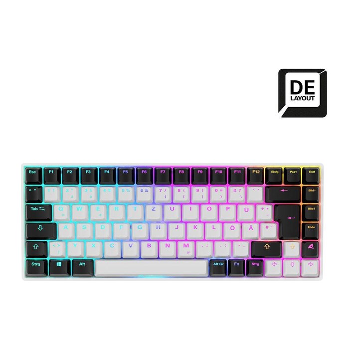 Sharkoon Gaming Tastatur Skiller SGK50S3 weiß-gelb RGB DE