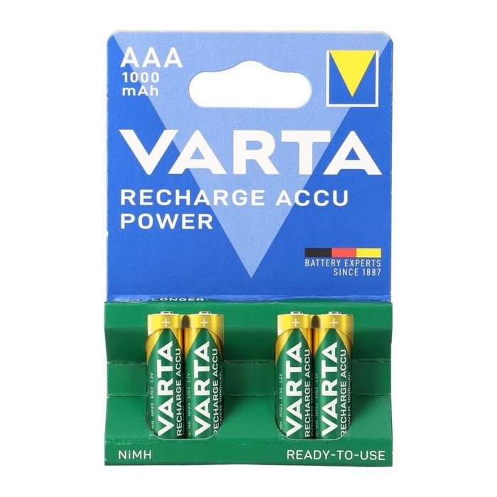 VARTA Akkus RECHARGE ACCU Power Ni-MH Micro AAA 1.000 mAh, 4 St.