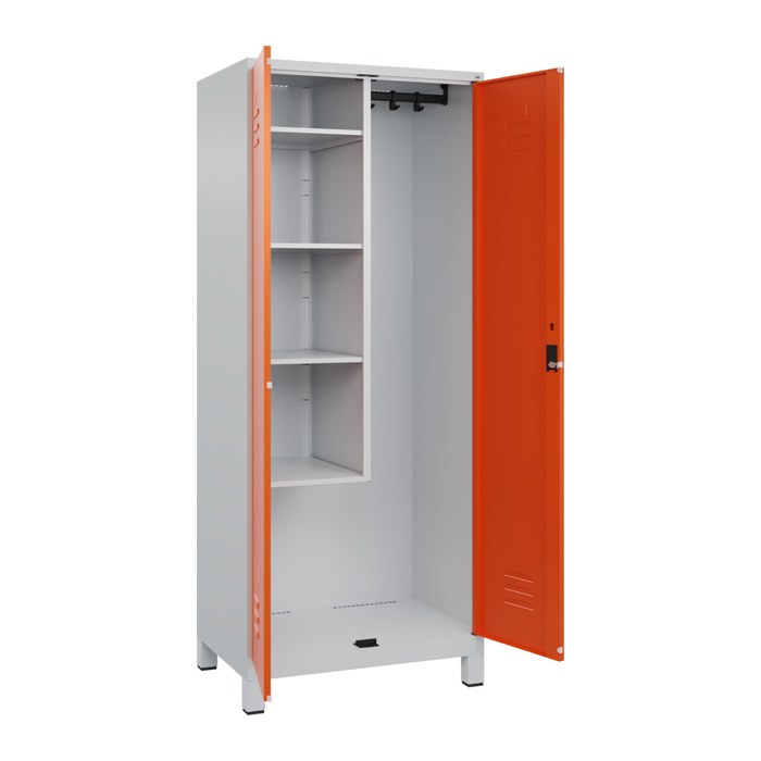 CP Putzmittelschrank Classic Plus 080110-02 S10037 lichtgrau, reinorange 4 Fachböden 80,0 x 50,0 x 195,0 cm, aufgebaut, 1 St.