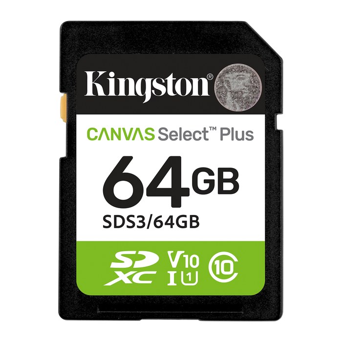 SD Card 64GB Kingston SDXC Canvas Plus Gen3 C10 retail