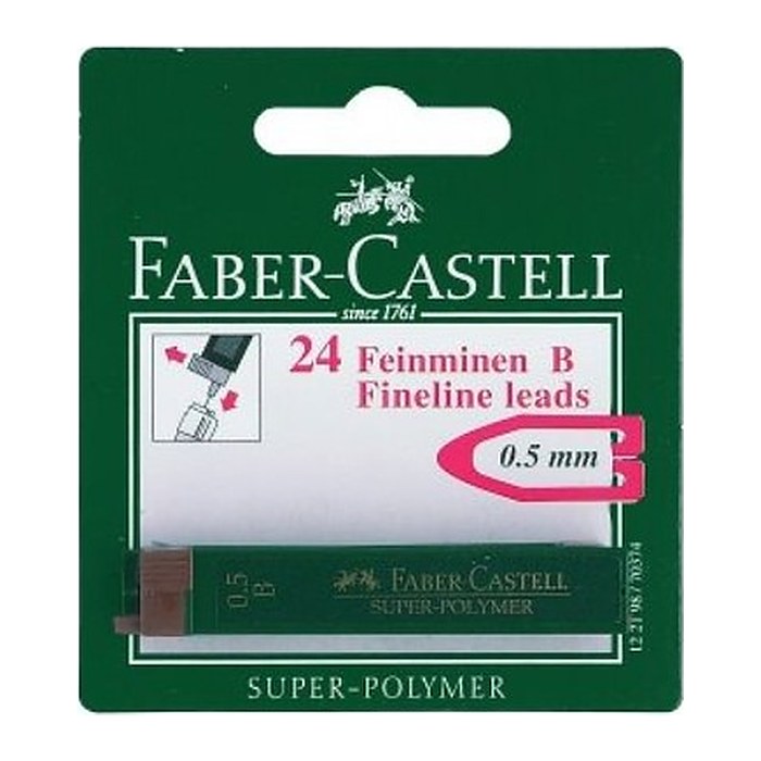 FABER-CASTELL Feinmine Super-Polymer 0,5mm B 2x BK