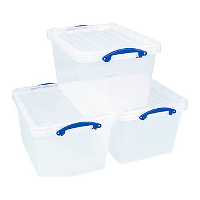 Really Useful Box Aufbewahrungsboxen 3x 40,0 l transparent 50,0 x 39,5 x 31,5 cm, 3 St.