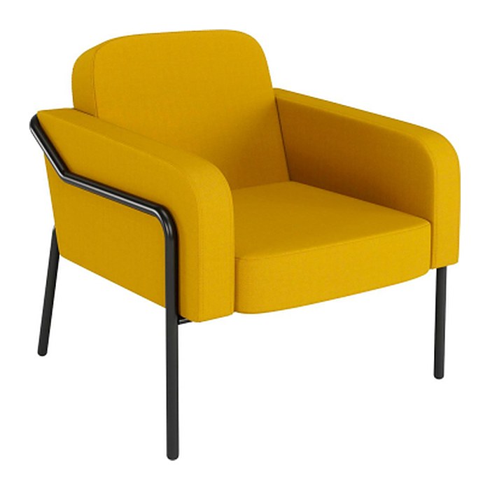 medso powered by PAPERFLOW Sessel MEDSO L Rund gelb schwarz Kunststoff 75,0 x 74,3 x 73,6 cm, 1 St.