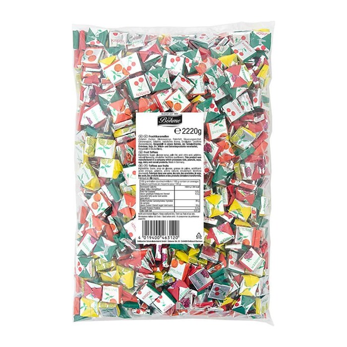 Böhme Fruchtkaramellen Kaubonbons ca. 1000 St./2,2 kg, 1.000 St.