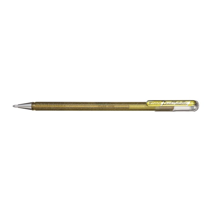 Pentel Hybrid Dual Metallic Gelschreiber 0,5 mm, Schreibfarbe: gold, 1 St.