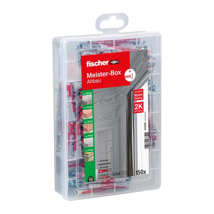 fischer Meister-Box Altbau 540299 Dübel- und Schrauben-Sortiment, 150-teilig
