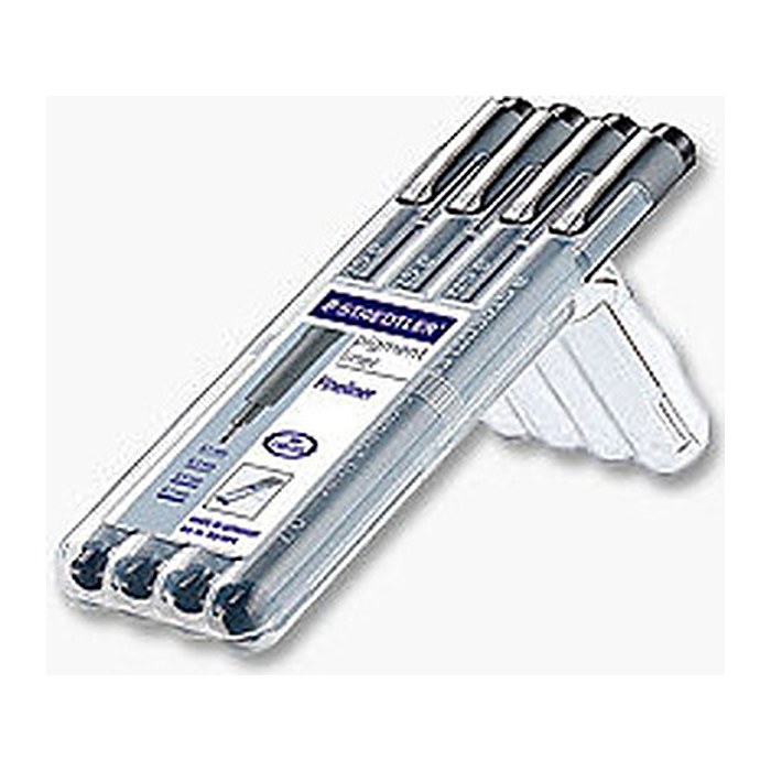 STAEDTLER pigment liner 308 Fineliner schwarz 0,1 + 0,3 + 0,5 + 0,7 mm, 4 St.