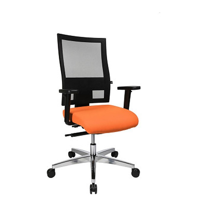 Topstar Bürostuhl Profi Net 11, PS59H T34 Stoff orange, Gestell alu