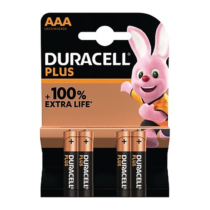 DURACELL Batterien PLUS Alkali-Mangan Micro AAA 1,5 V, 4 St.