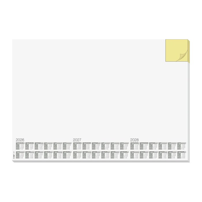 SIGEL Schreibtischunterlage Memo 2026/2027/2028 weiß Papier 59,5 x 41,0 cm, 30 Blatt
