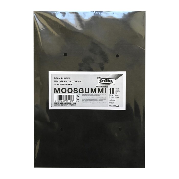 folia Moosgummi schwarz 10 Bogen
