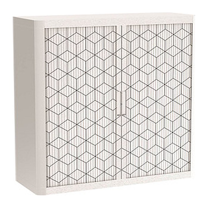 PAPERFLOW easyOffice Black & White Rollladenschrank 60452 2 Fachböden 110,0 x 41,5 x 104,0 cm
