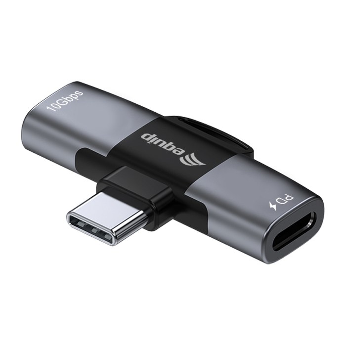 Equip Adapter USB-C->2xUSB-C 10Gbps PD 100W Alu.