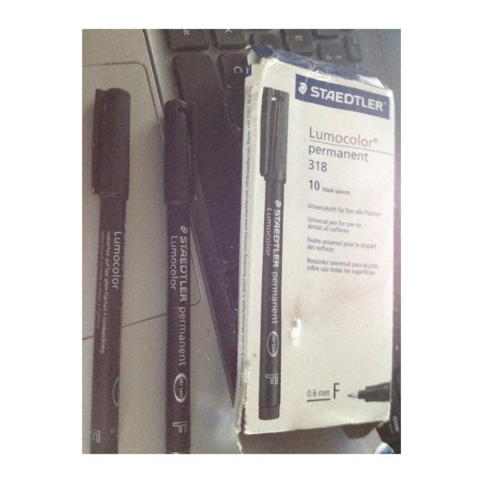 STAEDTLER Lumocolor Folienstifte schwarz 0,6 mm permanent, 10 St.