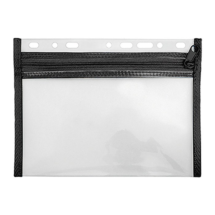 VELOFLEX Reißverschlussbeutel VELOBAG® DIN A5 transparent/schwarz 0,3 mm, 1 St.