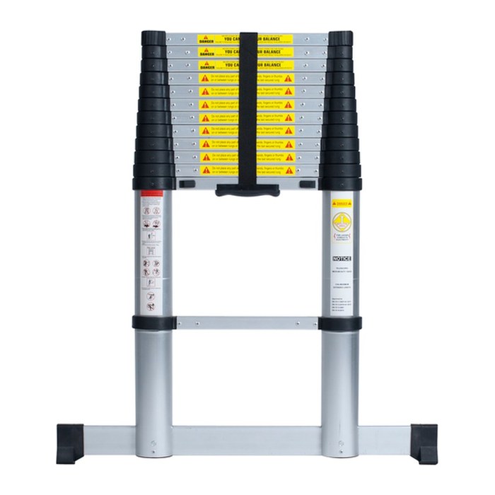 pavo Teleskopleiter silber 12 Sprossen, H: 380,0 cm