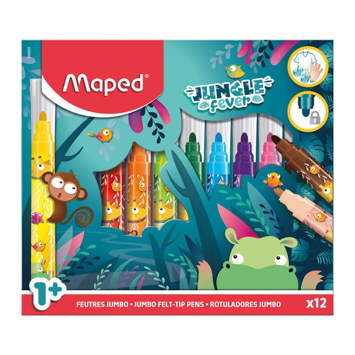 maped JUNGLE fever Filzstifte farbsortiert, 12 St.