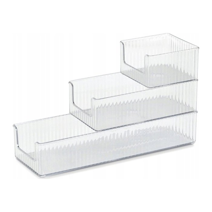 Zeller Schreibtisch-Organizer 3tlg-Set transparent Kunststoff 10,0 x 30,0 x 5,0 cm