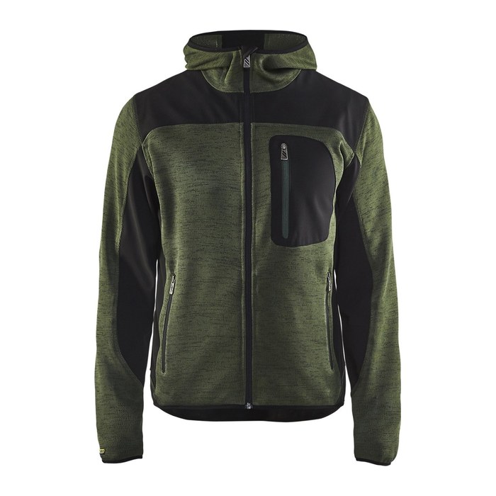 BLAKLÄDER® Herren Strickjacke 4930 armygrün/schwarz Größe L