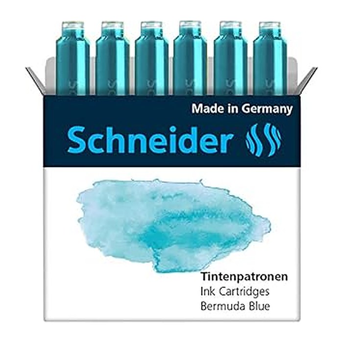 Schneider Tintenpatronen für Füller Pastell Bermuda Blue, 6 St.