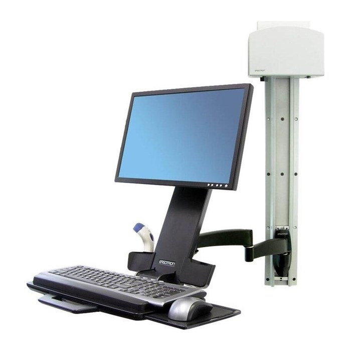 ergotron Monitor-Maus-Tastatur-Halterung 200 Series Combo 45-230-200 schwarz für 1 Monitor, 1 Tastatur, 1 Maus, Wandhalterung