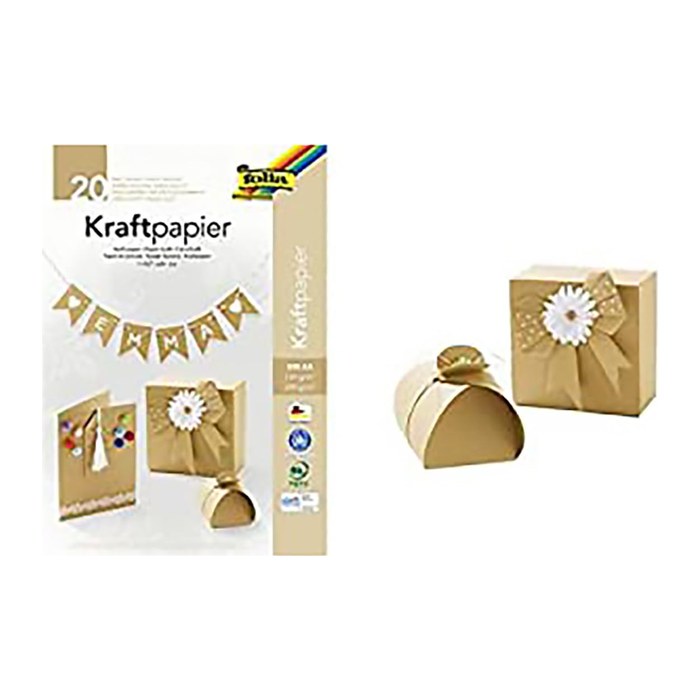folia Tonpapier Kraftkarton braun 120/230 g/qm 20 Blatt