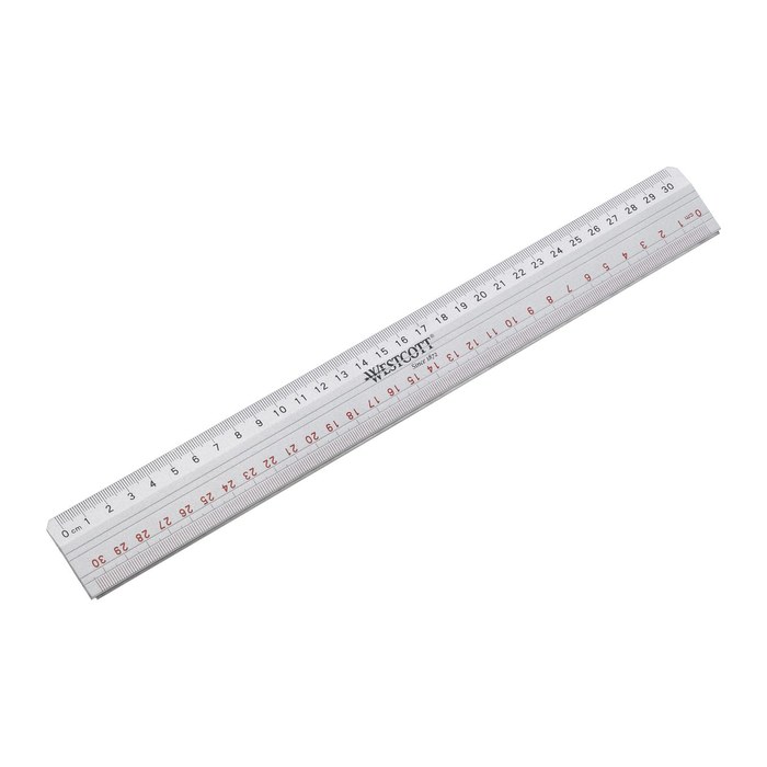 WESTCOTT Schneidelineal 30,0 cm, silber