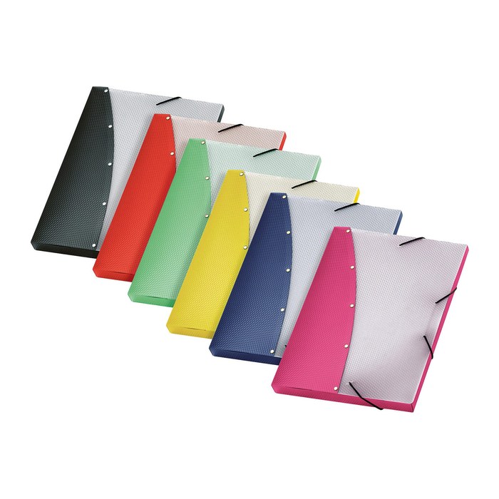 VELOFLEX Sammelmappen Diamond 3,0 cm gelb, rot, hellgrün, blau, pink, schwarz, 12 St.