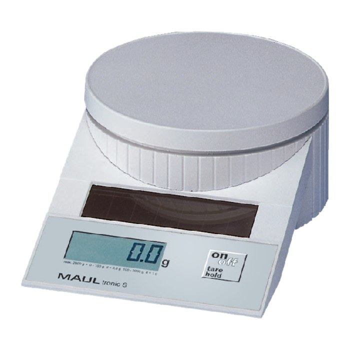 MAUL Solar-Briefwaage MAULtronic S, 5000 g weiß