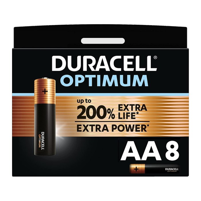 DURACELL Batterien Optimum Alkali-Mangan Mignon AA 1,5 V, 8 St.
