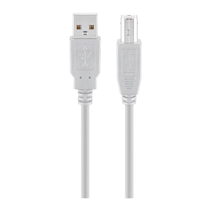 goobay USB 2.0 A/USB 2.0 B Kabel 5,0 m grau, 1 St.