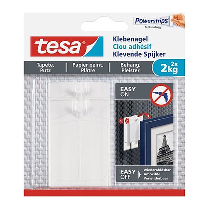 tesa Klebenagel für max. 2,0 kg, 2,4 x 4,5 cm, 2 St.
