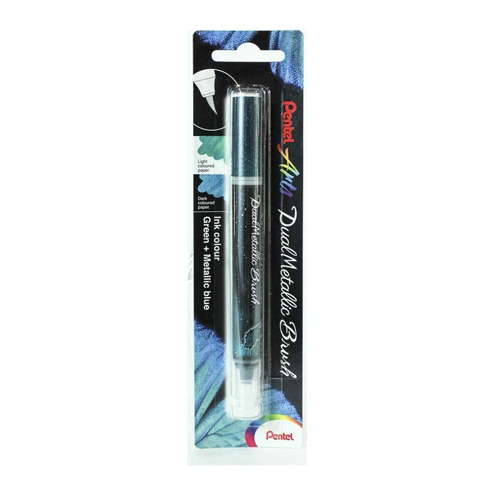 Pentel Dual Metallic Brush XGFH-DCX Brush-Pen blau, 1 St.