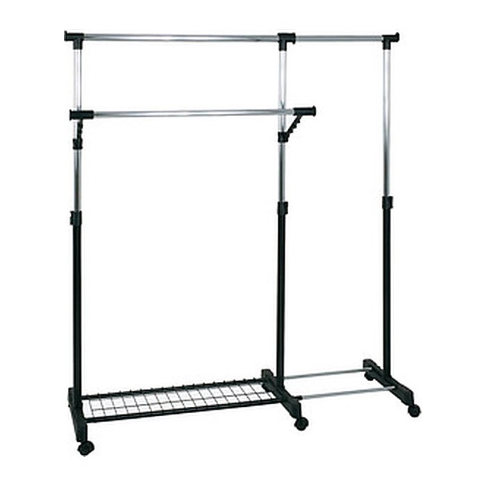 HAKU Möbel Rollgarderobe 44545 schwarz Metall 94,0-160,0 x 103,0-170,0 cm, 1 St.