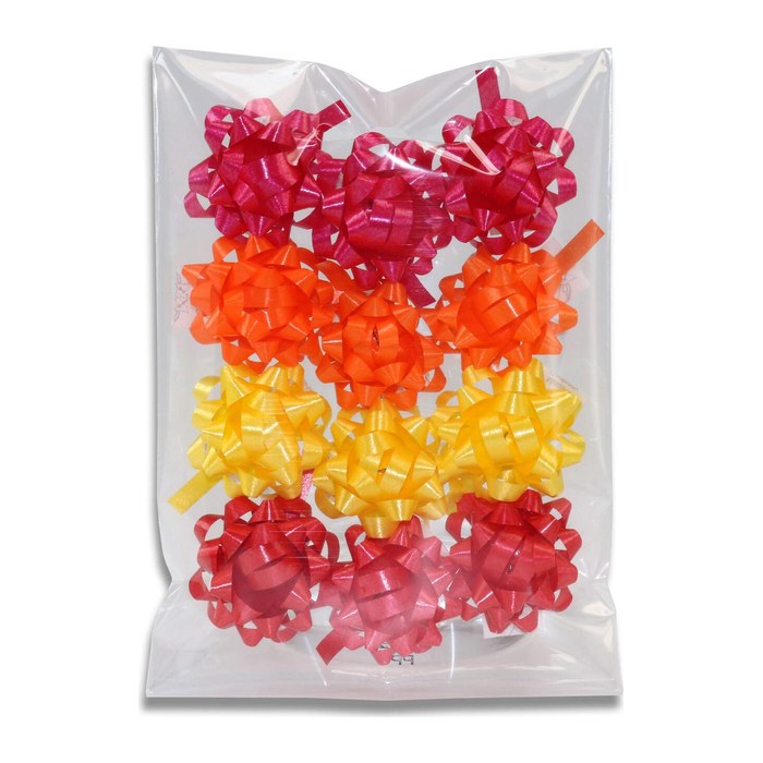 PRÄSENT Geschenk-Schleifen AMERIKA satiniert rot/gelb/orange/pink 10,0 mm x 0,95 m