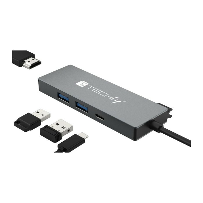 Techly Hub USB-C 4 in 1