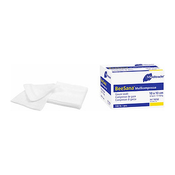 Meditrade® Mull-Kompressen BeeSana® 1012 weiß 10,0 x 10,0 cm, 100 St.