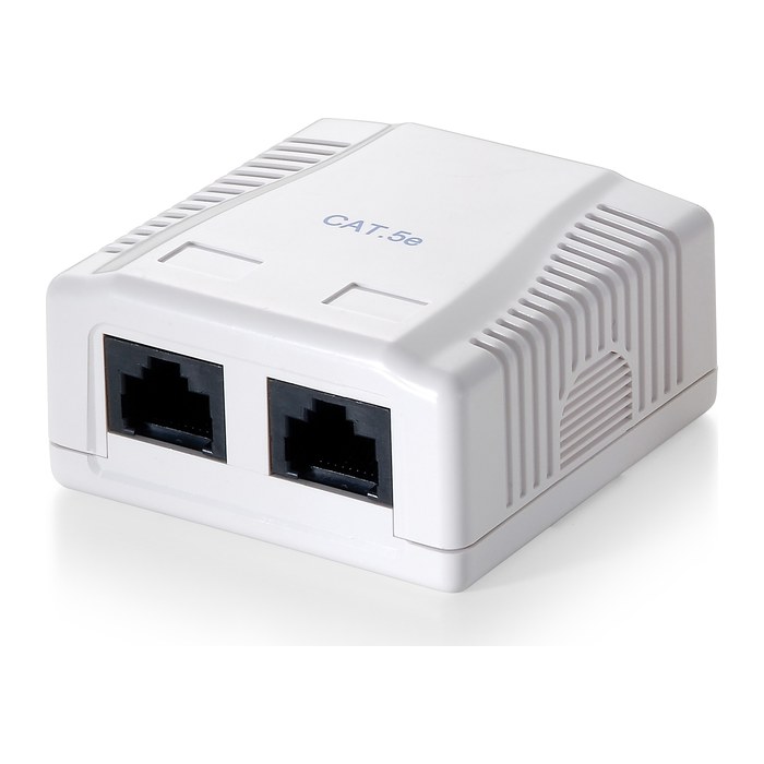 Equip Aufputzdose Cat6 2-Port 2x RJ45 UTP Prem. RAL 9010 ws Polybeutel