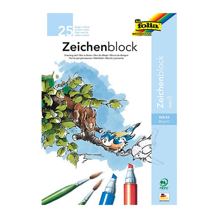folia Malblock DIN A3 80 g/qm, 25 Blatt, 1 St.
