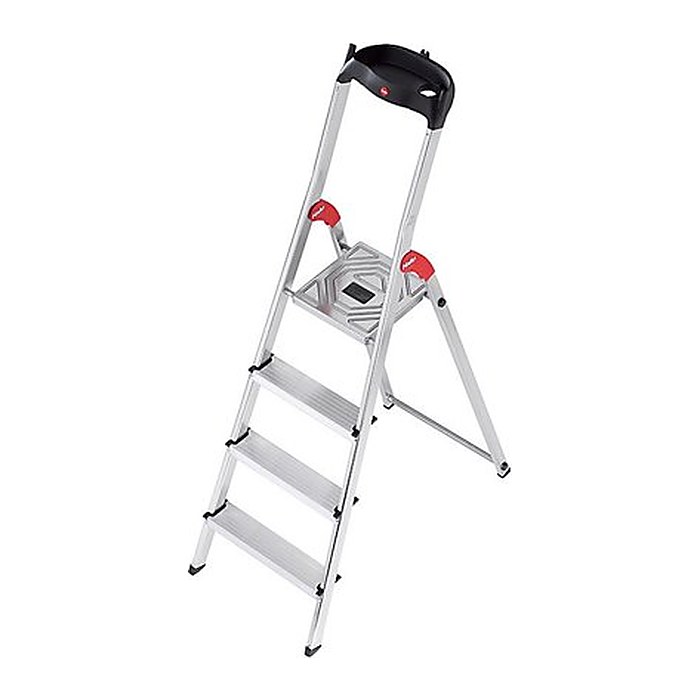 Hailo Stehleiter einseitig L60 StandardLine silber 4 Stufen, H: 161,0 cm