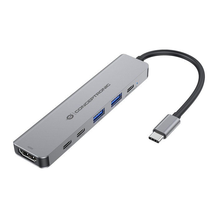 CONCEPTRONIC 6-1 Dock USB-C->HDMI/2xUSB-A/2xUSB-C/+ 25cm gr