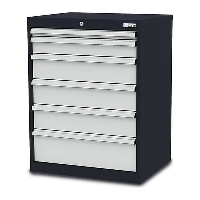 Simplaflex® Systemeinrichter C-Line Schubladenschrank anthrazit 6 Schubladen 70,0 x 57,5 x 92,0 cm, 1 St.