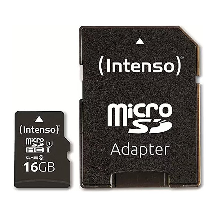 Intenso SD MicroSD Card 16GB SD-HC UHS-I inkl. SD- Adapter retail